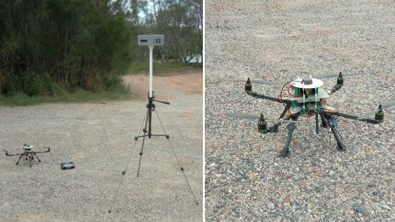 UAV drone and rtk gps reference station